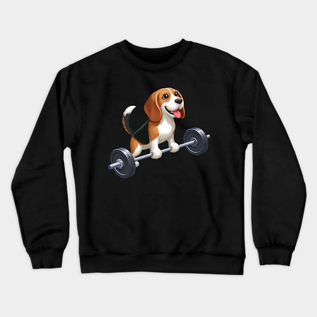 Beagle Weightlifter Workout Strength Crewneck Sweatshirt by HBfunshirts